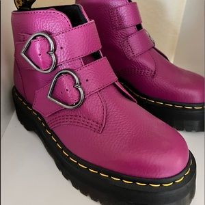 DEVON HEART LEATHER PLATFORM BOOTS